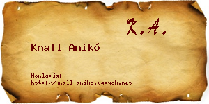 Knall Anikó névjegykártya